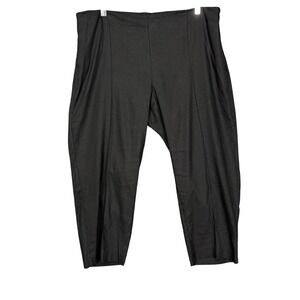 J Jill‎ Pants Womens Large Black Linen Stretch Cropped Comfort Pull On Pockets